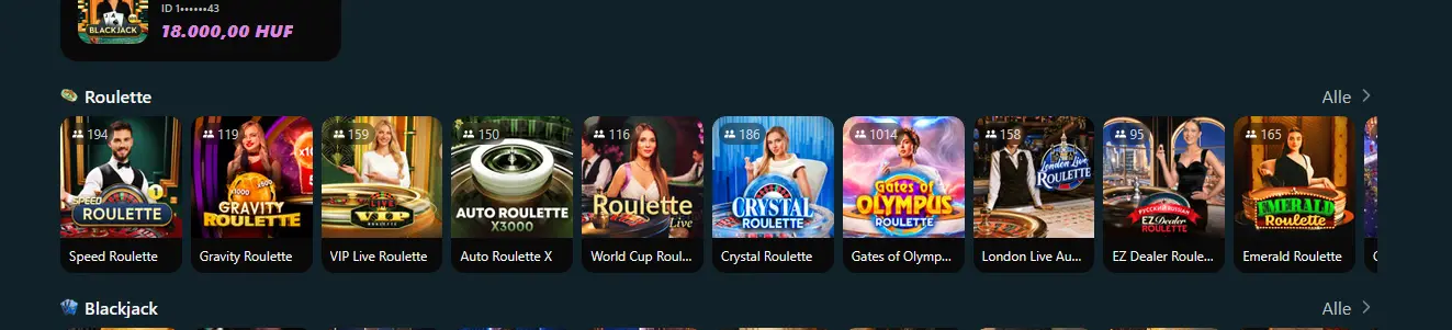 Live-Roulette-Tisch im Royalsea Casino
